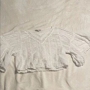 American Eagle Outfitters White Lace Blouse